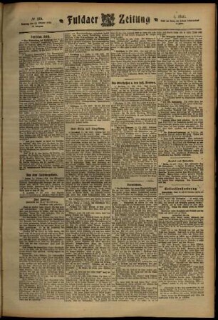 Vierte Ausgabe vom Samstag, den 12. Oktober 1912.