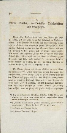 IV. Starke Trinker, merkwürdige Trinkgeschirre und Weinfässer