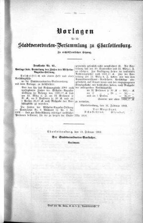 In nicht öffendlicher Sitzung (62), 24. Februar 1909