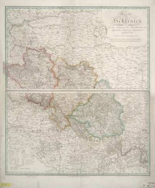 Karte von Schlesien, 1:640 000, Kupferstich, 1820