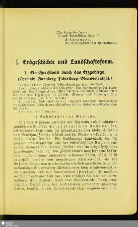 I. Erdgeschichte und Landschaftsform