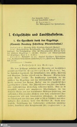 I. Erdgeschichte und Landschaftsform