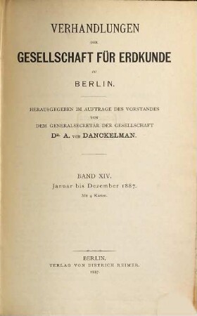 Verhandlungen. 14. 1887