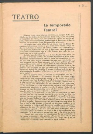 La temporada teatral