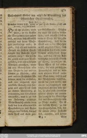 [8)] Besonderes Gebet um nützliche Abwartung des öffentlichen Gottesdienstes.