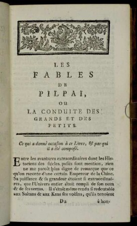 [Les Fables de Pilpai.]
