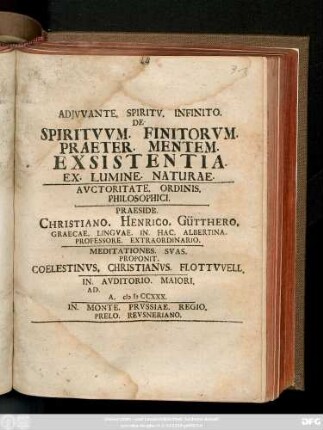 Adjvvante. Spiritv. Infinito. De. Spiritvvm. Finitorvm. Praeter. Mentem. Exsistentia. Ex. Lvmine. Natvrae.