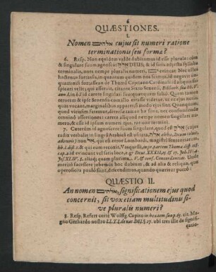 Quaestio II. An nomen ... significationem eius quod concernit, sit vox etiam multitudinis sive pluralis numeri?