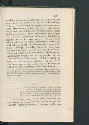 113. [Kristiern Niklisson, drots i Sverige, till rådet i Danzig om ett hans faryg, som strandat vid Leba, dat. Kalmar d. 24 Sept. 1437.]
