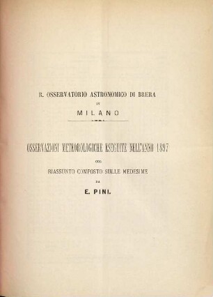 Osservazioni meteorologiche : eseguite nell'anno .... 1897