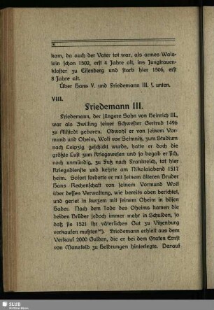 VIII. Friedemann III.