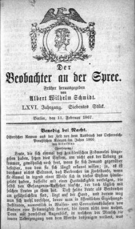 7. Stueck, 11. Februar 1867