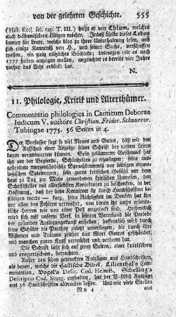 11. Philologie, Kritik und Alterthümer.