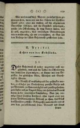 II. Artikel. Lehre von der Erbsünde.