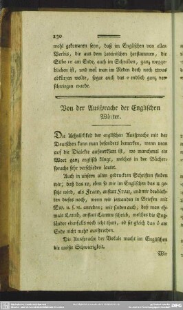 Von der Aussprache der Englischen Wörter