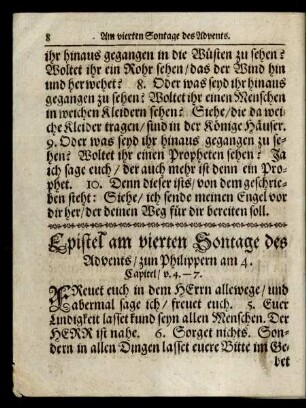 Epistel am vierten Sontage des Advents/ ...