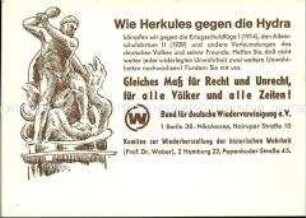 Postkarte des Bundes für deutsche Wiedervereinigung