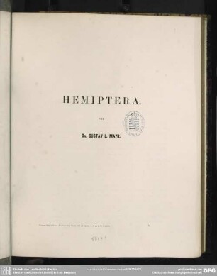 Zoologischer Theil ; Bd.2, Abth. 1: Hemiptera