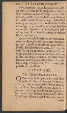 Caput XIIII. De Indulgentiis.