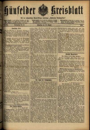Ausgabe vom Dienstag, den 29. August 1916.