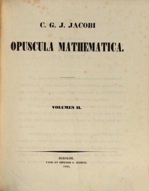 Mathematische Werke. 2
