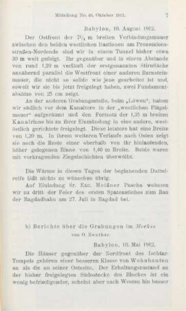 2b. Berichte über die Grabungen im Merkes