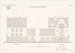 Elektrotechnisches Institut der Technischen Hochschule Breslau: Westansicht, Ostansicht 1:100