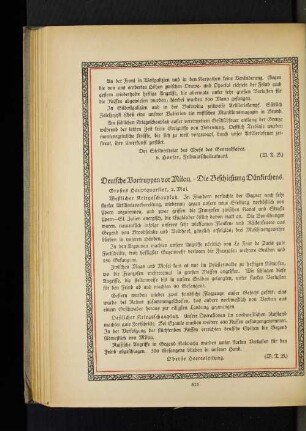 Deutsche Vortruppen vor Mitau. - Die Beschießung Dünkirchens.