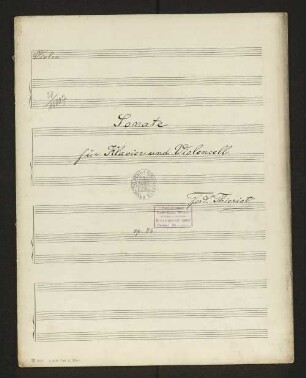 Sonate für Klavier und Violoncell