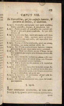 175-186, Caput VIII. De Contractibus, qui solo consensu ineuntur, ...
