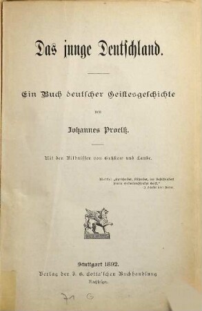 Das junge Deutschland : ein Buch deutscher Geistesgeschichte
