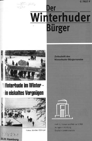 Heft 1 / Januar und Februar 1996 : Zeitschrift des Winterhuder Bürgervereins