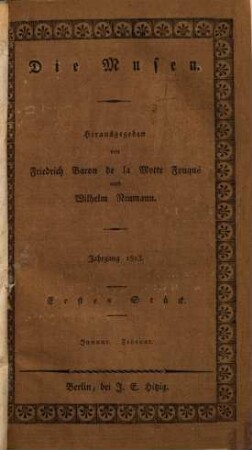 Die Musen : eine norddeutsche Zeitschrift. 1813, 1813