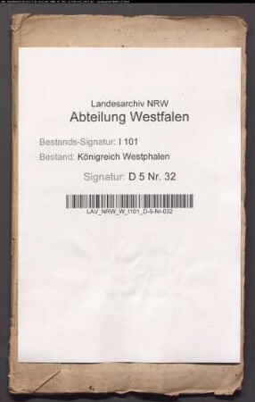 Kommissionsakte betr. Vasallen und Lehngüter im Distrikt Höxter (früher: hessischer Lehnhof)