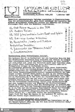 1987,Okt.(66-70): Umweltblaetter : Infoblatt des Friedens- und Umweltkreises Zionsgemeinde