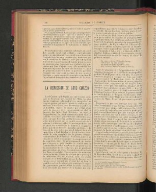 La Démission de Lord Curzon.