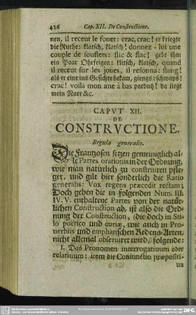 Caput XII. De Constructione