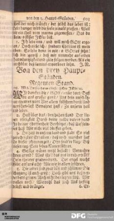 Glaubens-Lieder von den drey Haupt-Ständen.