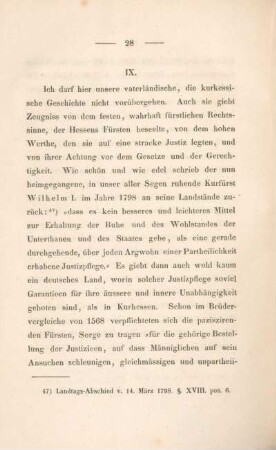 IX. [In Kurhessen insbesondere.]