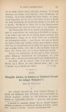 491-500 Liturgische Studien im Anschluß an Thalhofers Liturgie des heiligen Meßopfers : I.