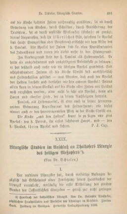 491-500 Liturgische Studien im Anschluß an Thalhofers Liturgie des heiligen Meßopfers : I.