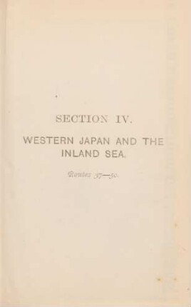 Section IV. Western Japan and the Inland Sea. Routes 37-50