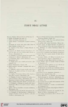 III. Indice degli autori
