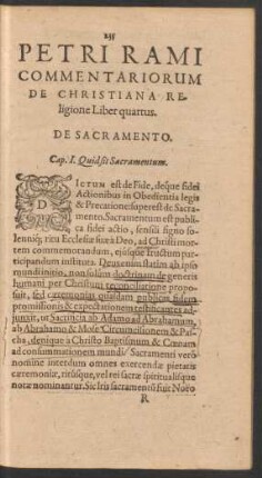 Cap. 1. Quid sit Sacramentum.