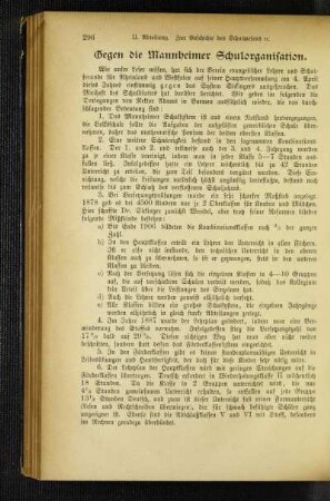 Gegen die Mannheimer Schulorganisation