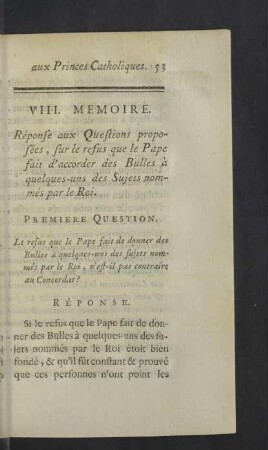 VIII. Memoire.