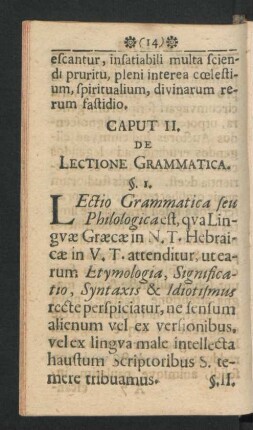 Caput II. De Lectione Grammatica.