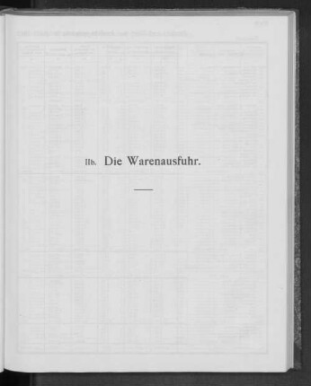 IIb. Die Warenausfuhr.