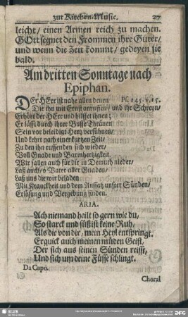 Am dritten Sonntage nach Epiphan