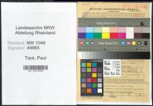 Entnazifizierung Paul Tack , geb. 11.03.1905 (Dozent)
